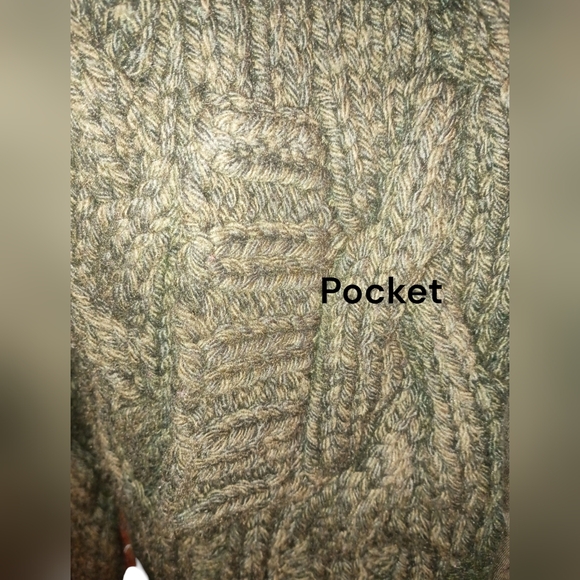 Abercrombie & Fitch Jacket Sweater Cable Knit Size Large Color Army Green NWTp - Picture 5 of 12